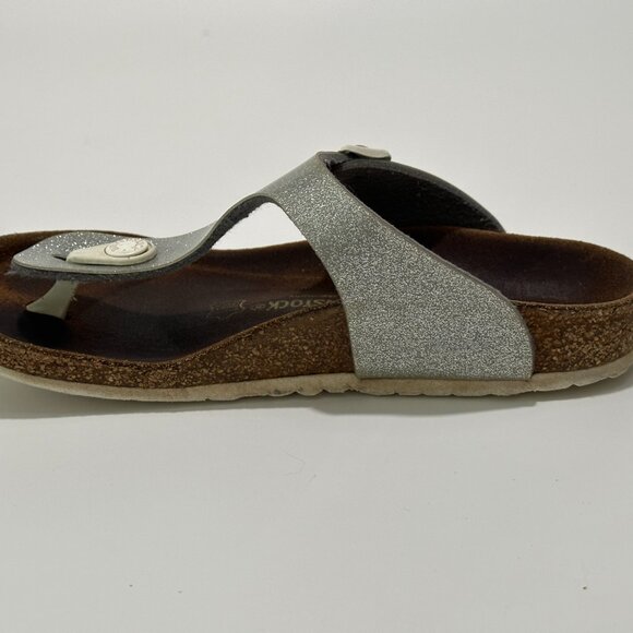 Birkenstock Gizeh Sandal - Kids' US 2 - 2.5 - Silver Glitter VERY GOOD CONDITION - Picture 7 of 9